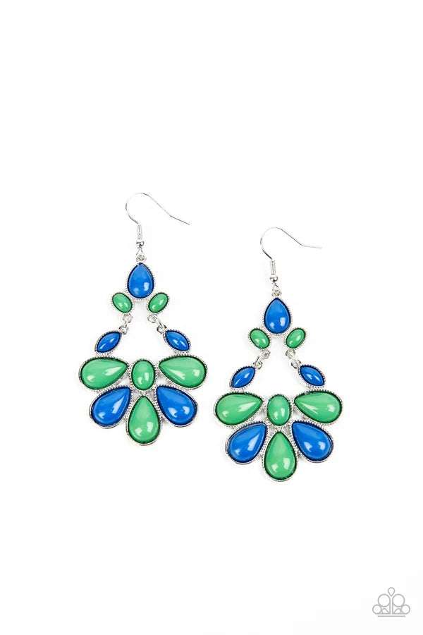 Colorfully Canopy - White Multi Earrings.