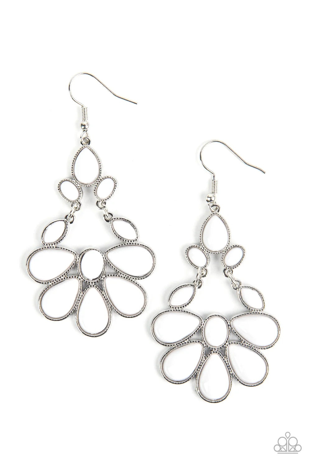 Colorfully Canopy - White Multi Earrings.