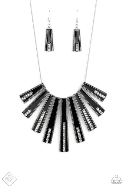 Fan-tastically Deco Jewelry, Blue, Red, Black Necklaces.