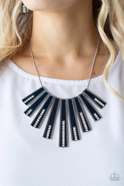 Fan-tastically Deco Jewelry, Blue, Red, Black Necklaces.