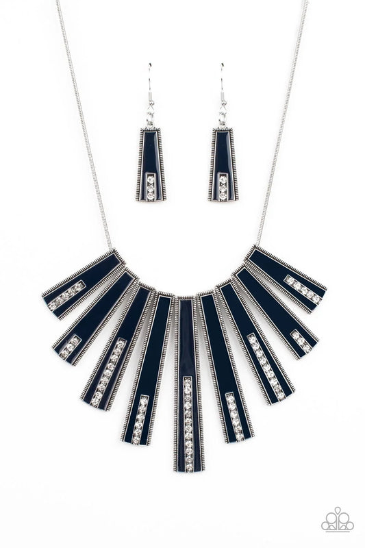 Fan-tastically Deco Jewelry, Blue, Red, Black Necklaces.