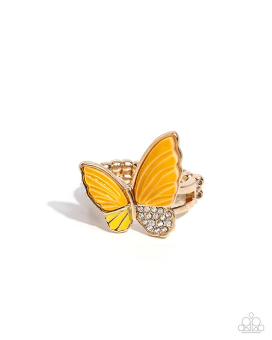 Fluttering Fidelity Butterfly Jewelry Yellow Ring.