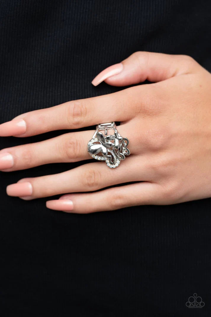 Fearless Flashback Butterfly Jewelry, white Ring.
