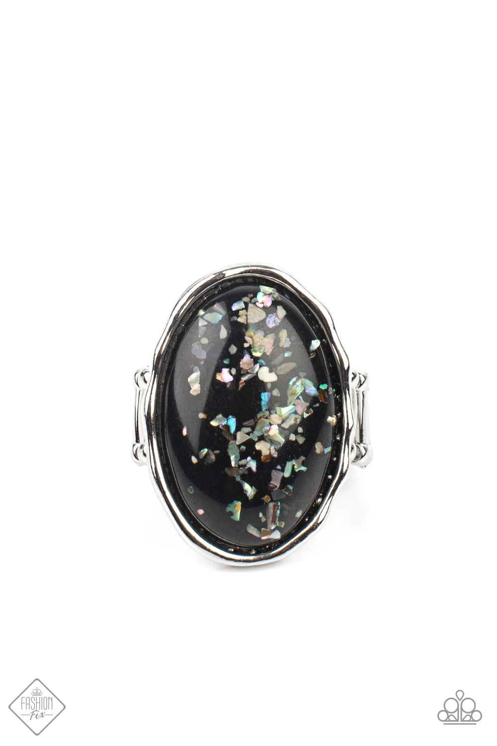 Glittery With Envy Jewelry, Black Ring.