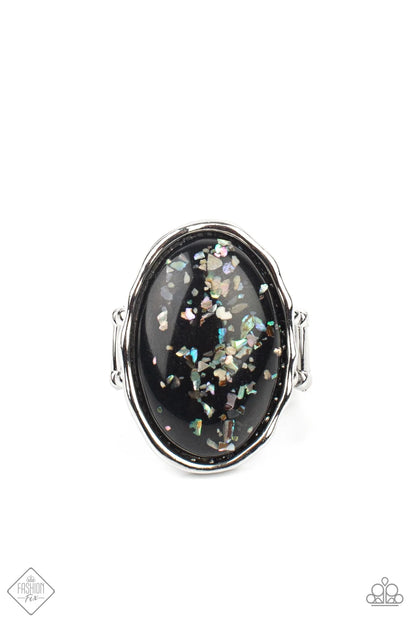 Glittery With Envy Jewelry, Black Ring.