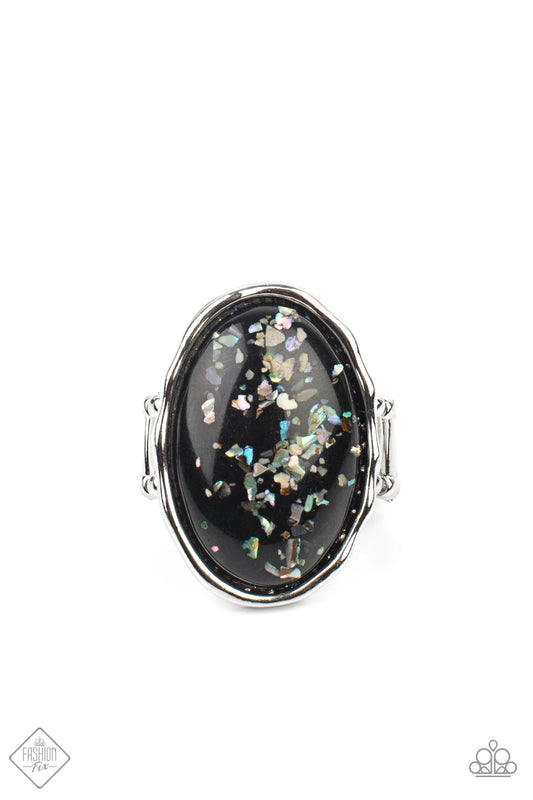 Glittery With Envy Jewelry, Black Ring.