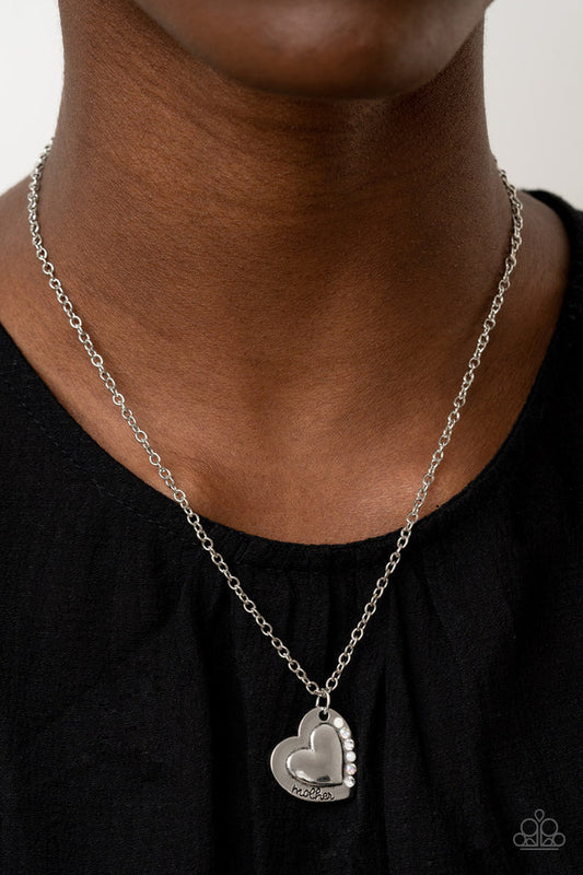 Happily Heart Warming Jewelry, white - Paparazzi necklace.
