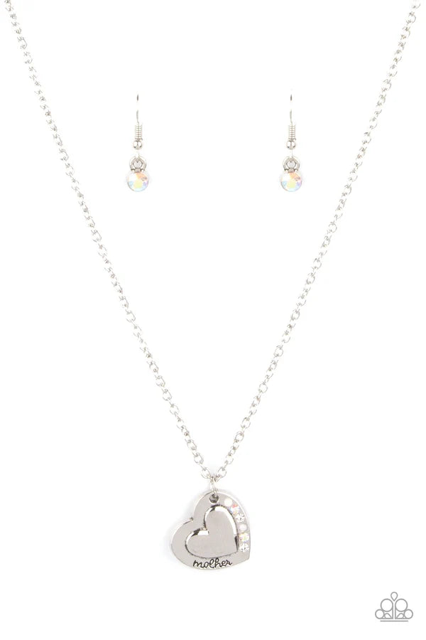 Happily Heart Warming Jewelry, white - Paparazzi necklace.