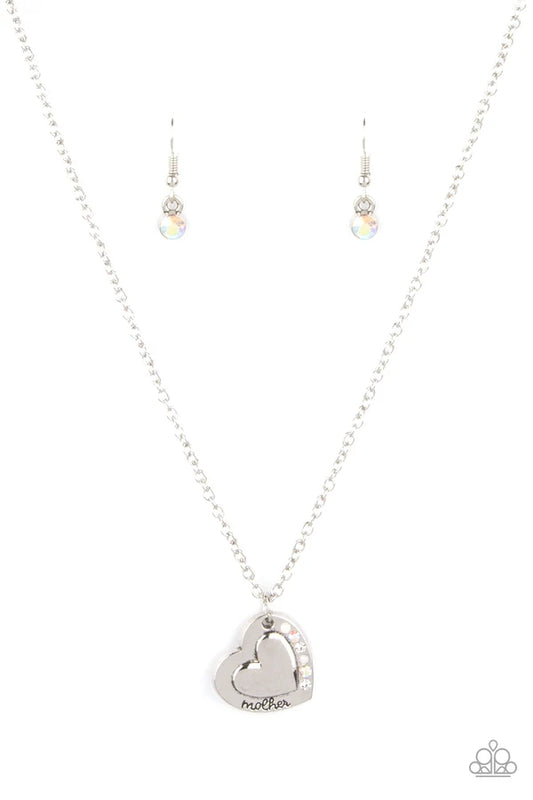 Happily Heart Warming Jewelry, white - Paparazzi necklace.