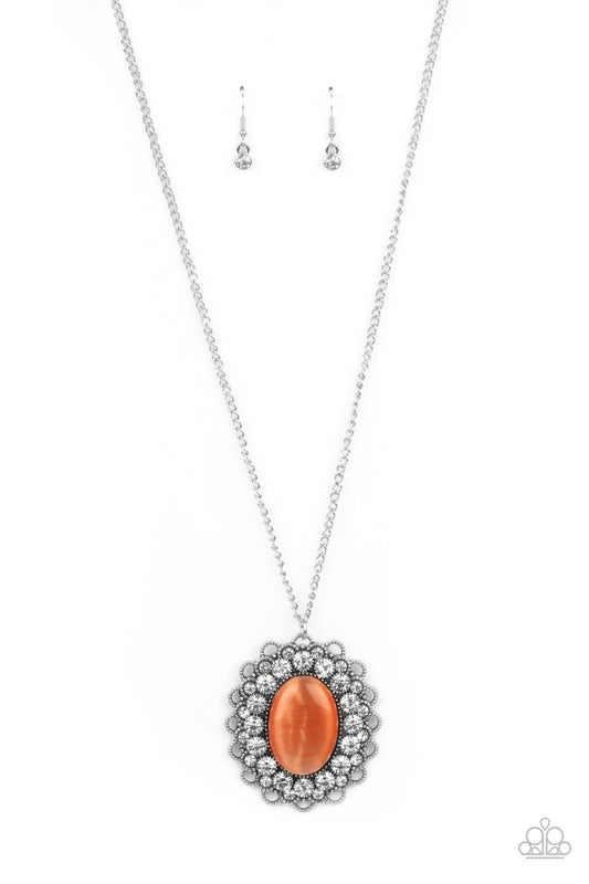 Oh My Medallion Orange Necklace.