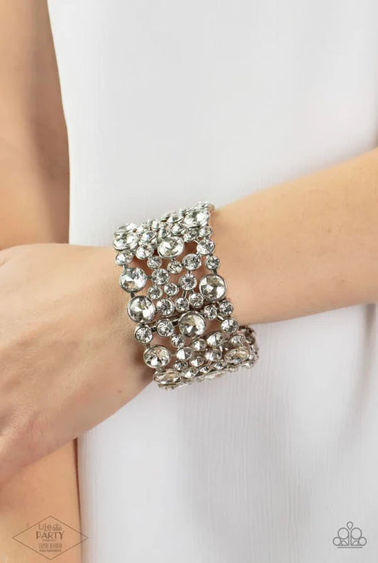 Paparazzi-Jewelry, White One Up Zi-Bracelets