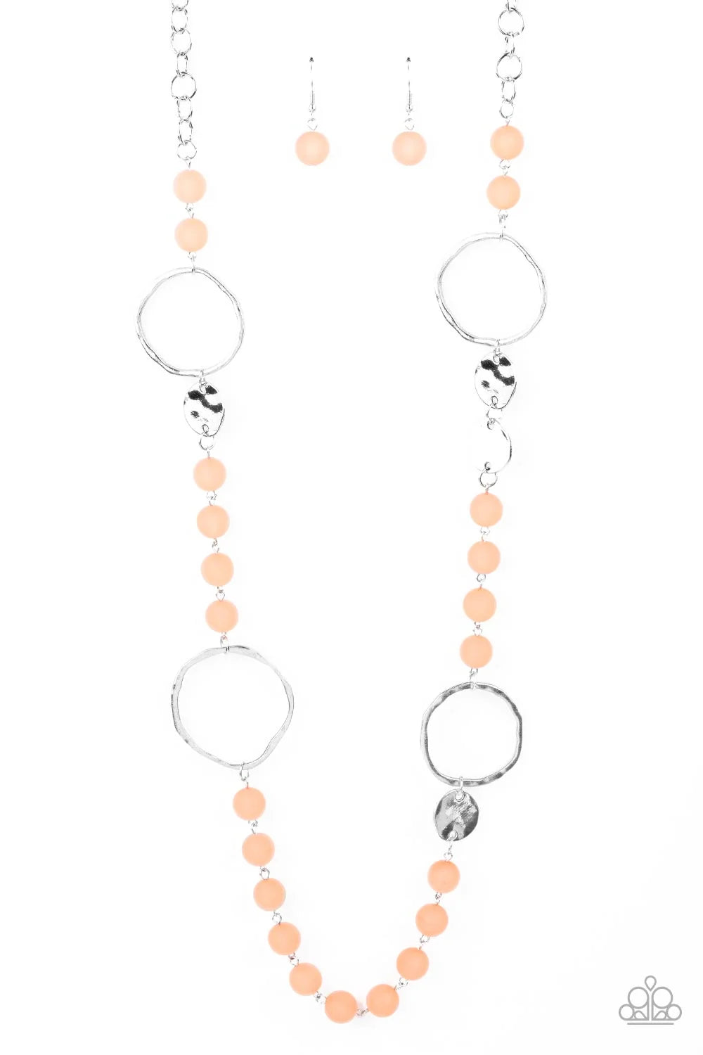 Sea Glass Wanderer- Orange , Black- Necklace