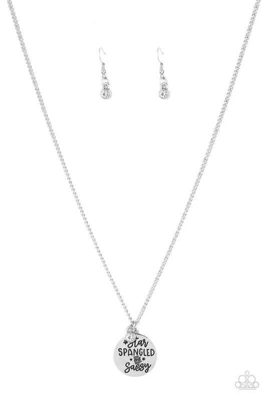 Star-Spangled Sass - white - jewelry necklace.
