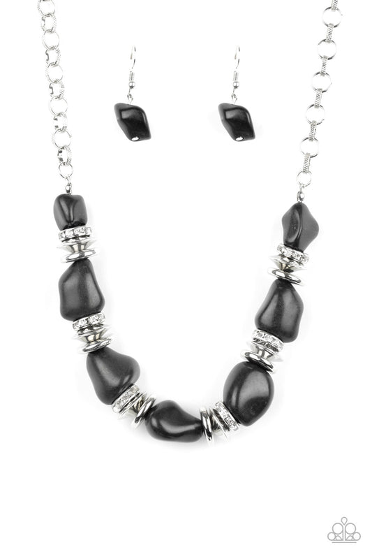 Stunningly Stone Age - Black-Necklaces