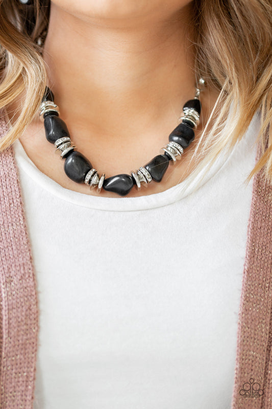 Stunningly Stone Age - Black-Necklaces