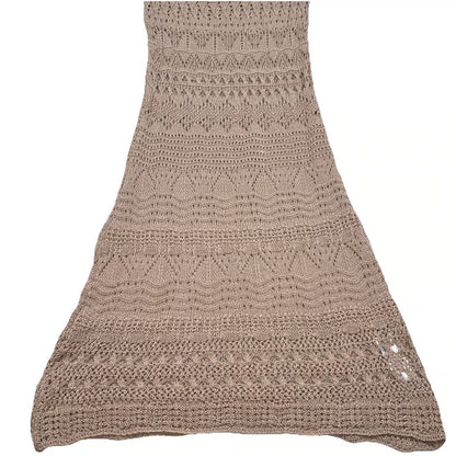 Zara, Crochet Knit Sleeveless Maxi Dress Women Size Medium.
