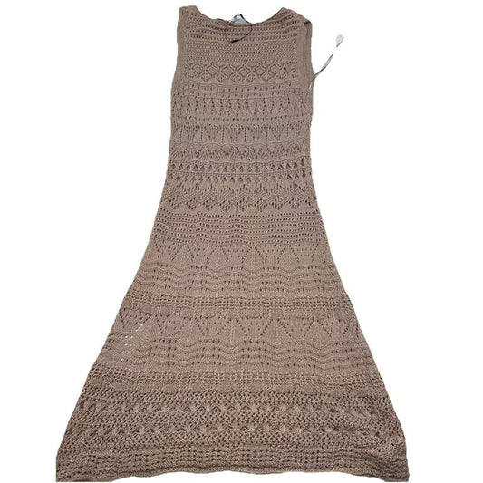 Zara, Crochet Knit Sleeveless Maxi Dress Women Size Medium.