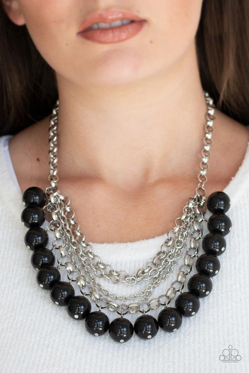 One-Way Wall Street Jewelry - Black- Necklace.