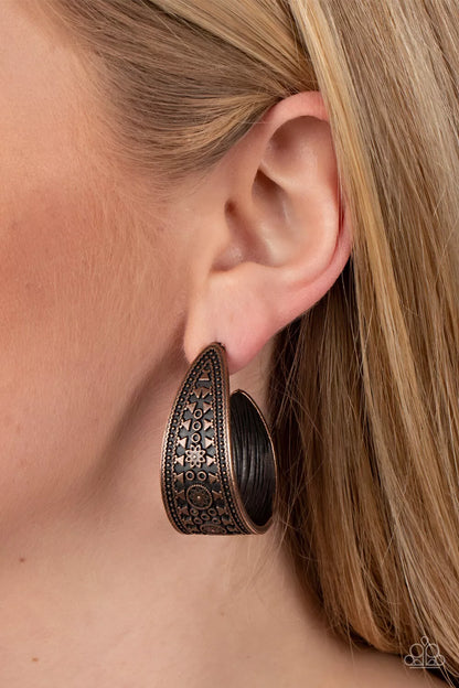 Paparazzi-Jewelry, Marketplace Mixer - Copper - Earrings