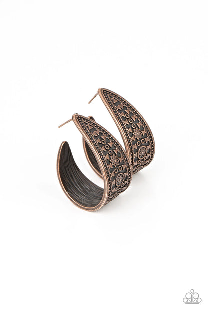 Paparazzi-Jewelry, Marketplace Mixer - Copper - Earrings