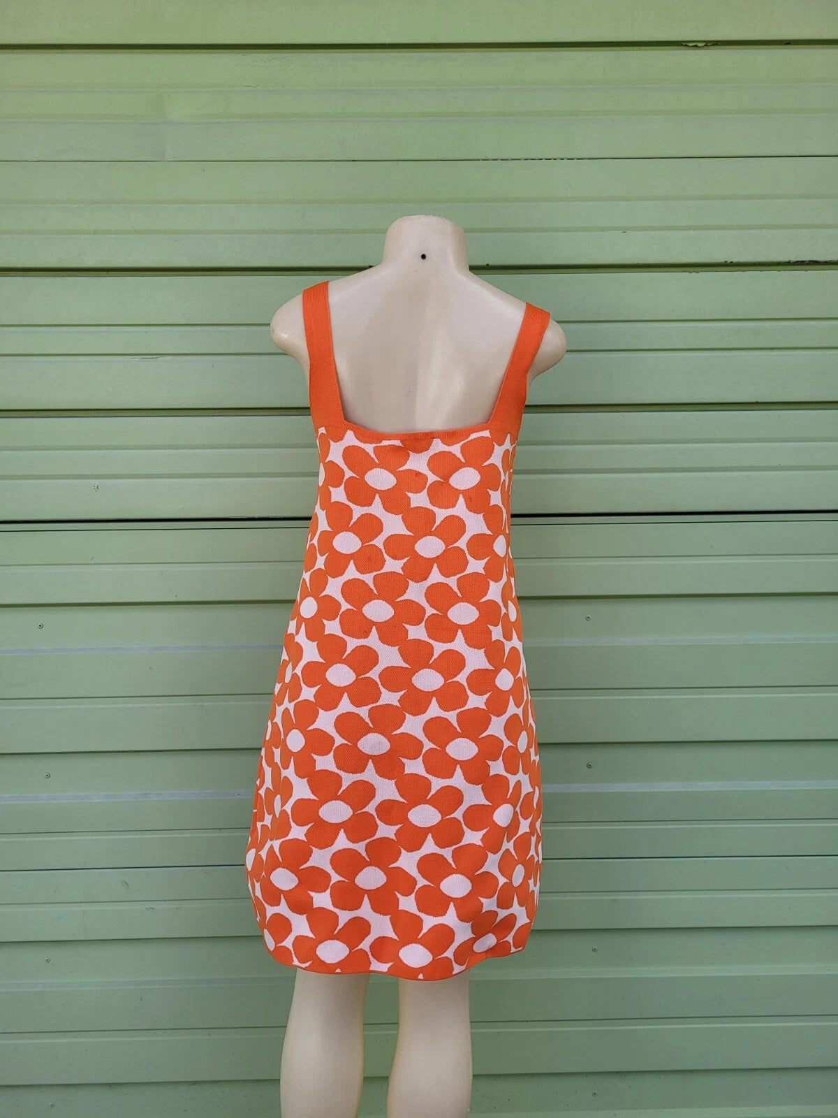 ZARA, Floral Print Mini Orange-Dress Summer Casual Sleeveless: Size M.