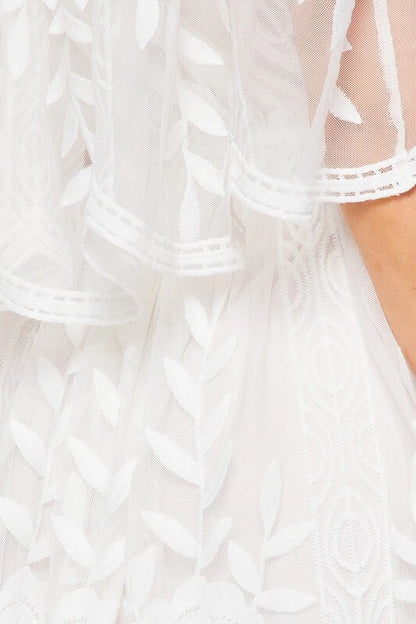Off Shoulder Lace Maxi - Overlayed Off-Write-Dress.