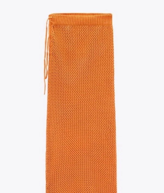 Zara Crochet Skirt Orange