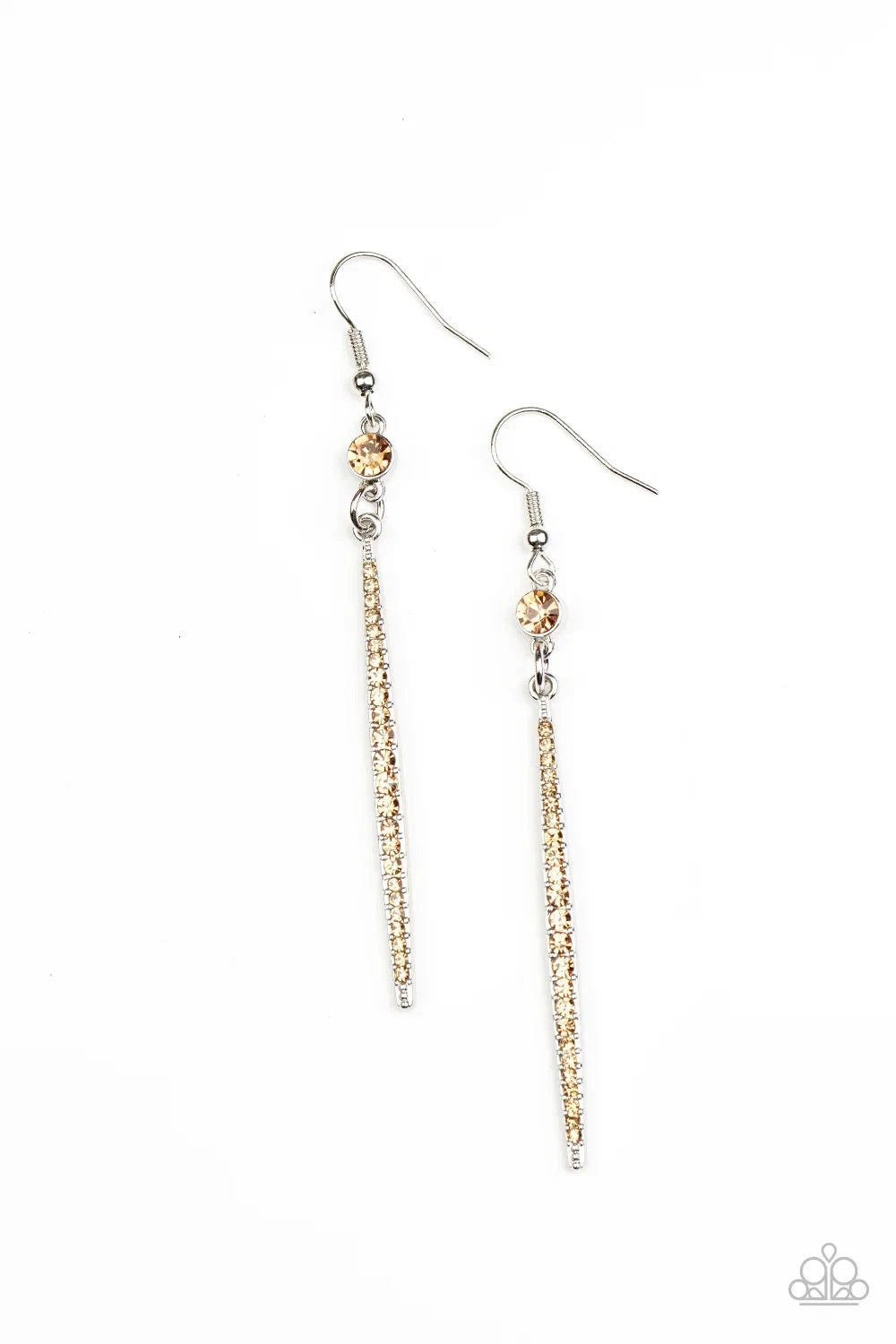 Skyscraping Shimmer Jewelry, Brown, White Earrings.