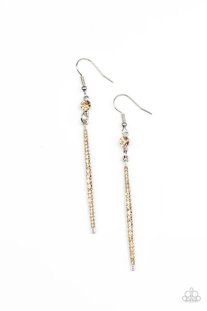 Skyscraping Shimmer Jewelry, Brown, White Earrings.