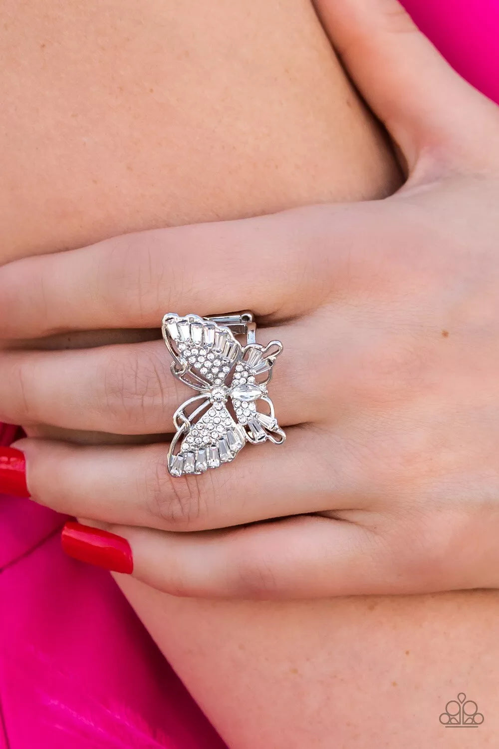 Fearless Flutter - Butterfly White Ring.