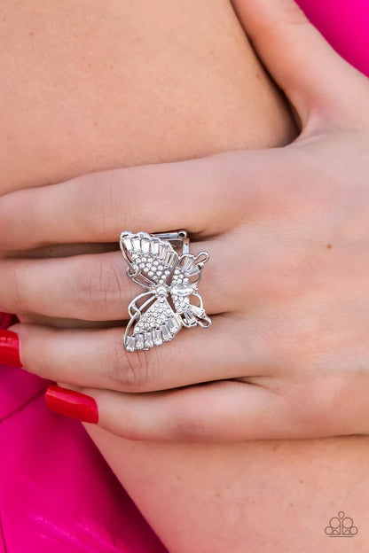 Fearless Flutter - Butterfly White Ring.