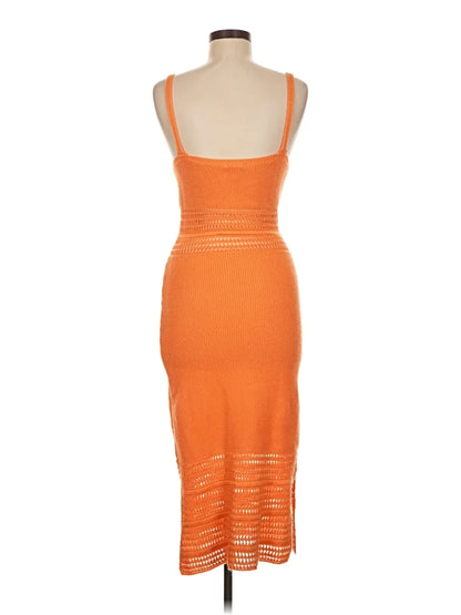 AQUA Crochet Women Midi Dress - Size: Fit Small, Medium.
